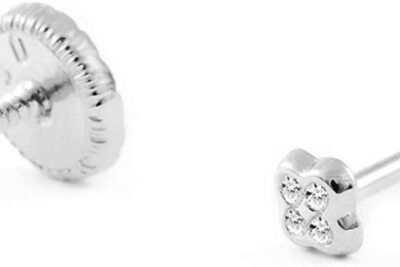 Pendientes oro blanco bebe